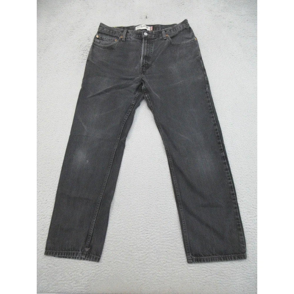 Levis 505 Jeans Mens 36x32 Faded Black Regular Fit Straight Leg 100% Cotton